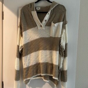 Oversized lightweight hooded sweater